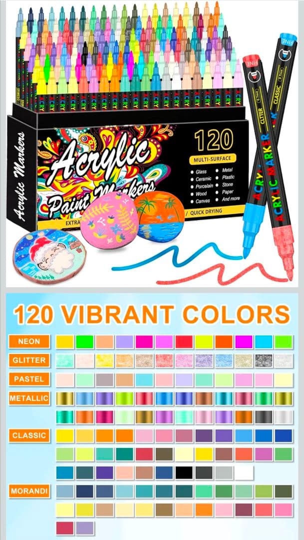 120色 アクリルペイントマーカー 水性 カラーペン セット
