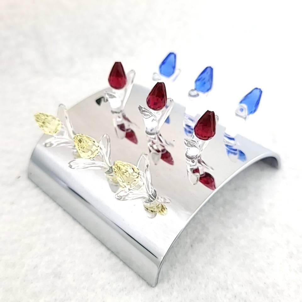 ●未使用級▽スワロフスキー　ミニチューリップ　3色　赤　青　黄　SCS会員限定