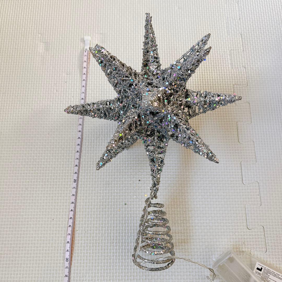 新品❣️クリスマスツリー トップスター ツリー星 オーナメント シルバー