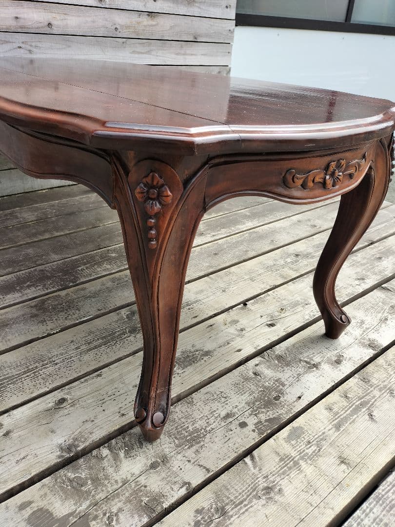 M♦TAD送料込 希少 アンティーク　総無垢　猫脚テーブル ローテーブル