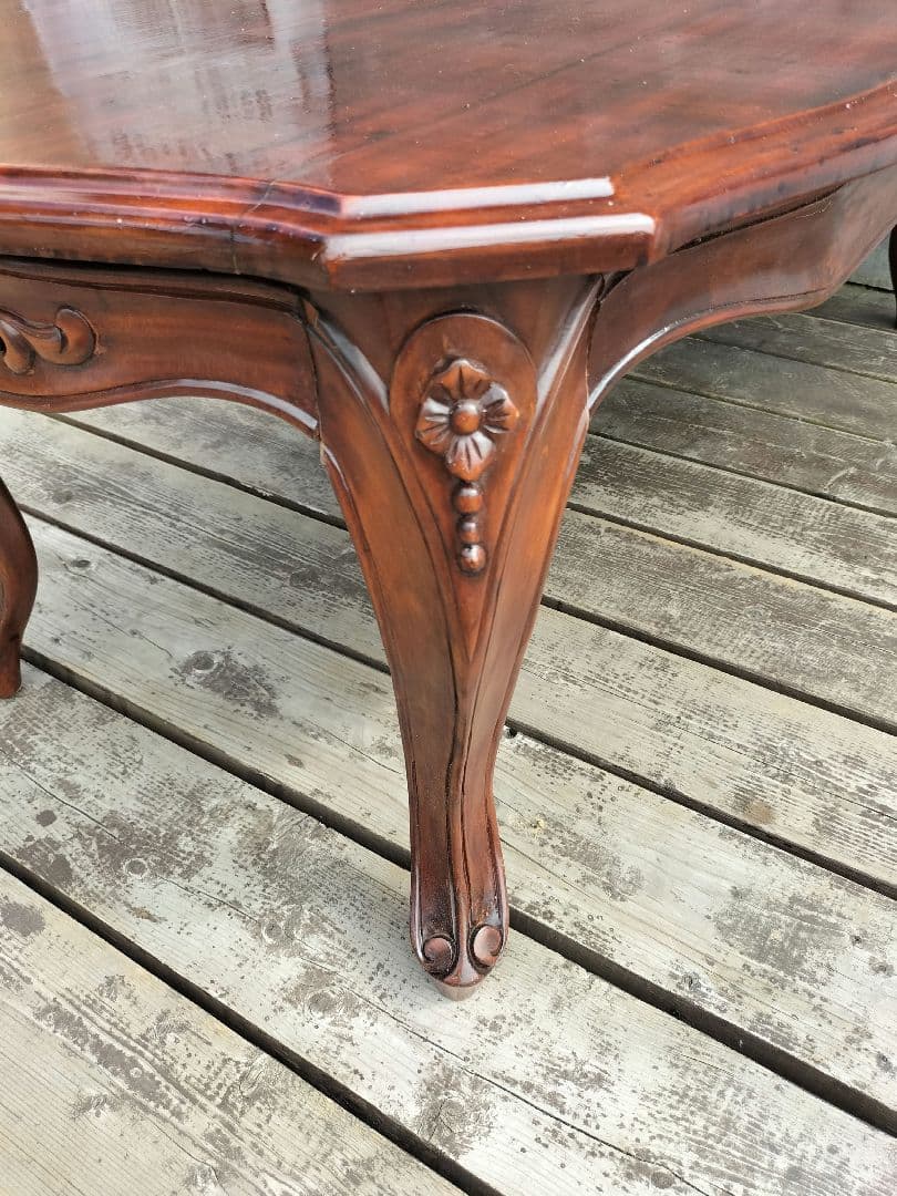 M♦TAD送料込 希少 アンティーク　総無垢　猫脚テーブル ローテーブル