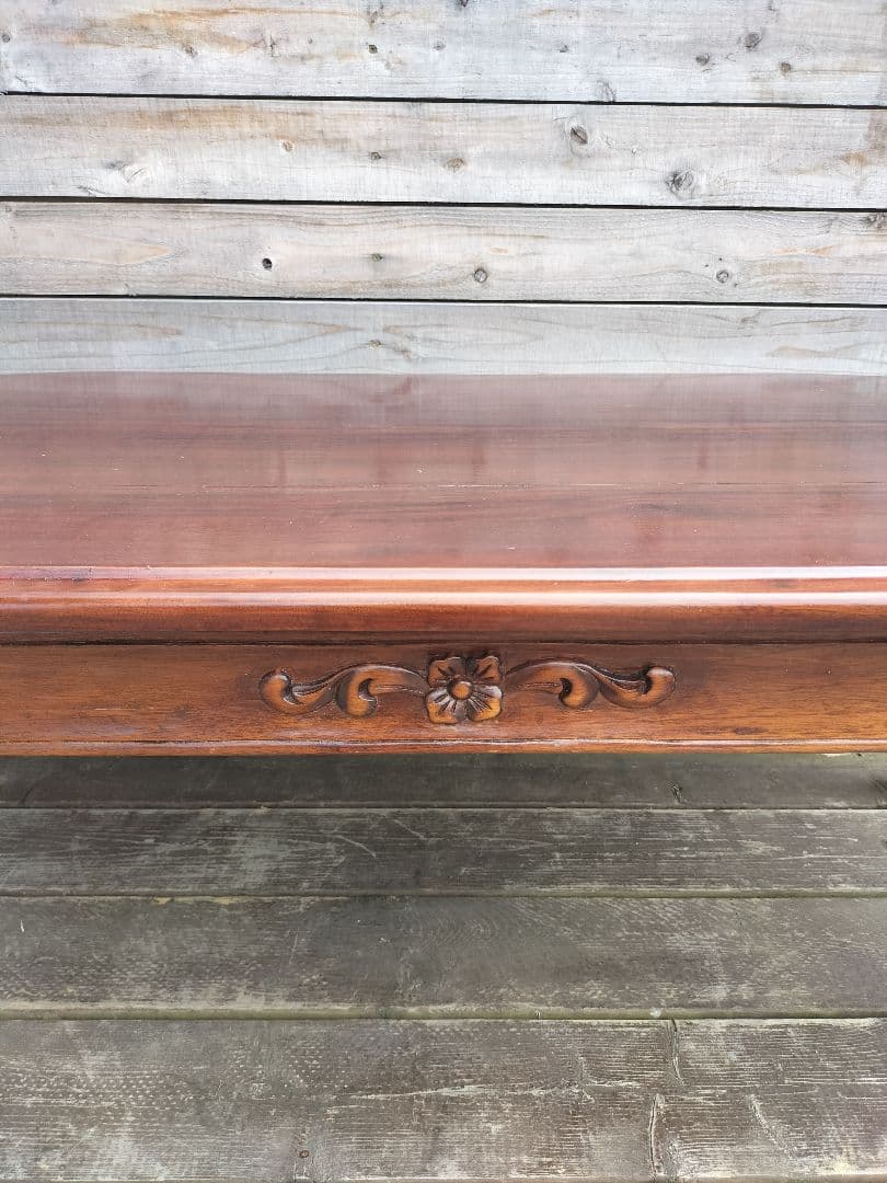 M♦TAD送料込 希少 アンティーク　総無垢　猫脚テーブル ローテーブル