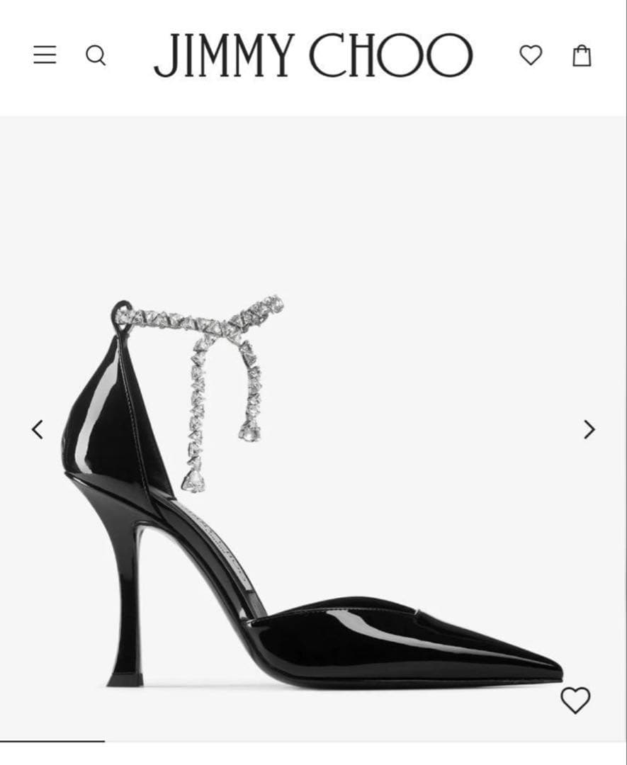 JIMMY CHOO ブラック パテントレザー・パンプス　37