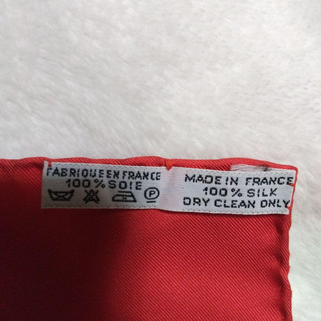 HERMES スカーフ(赤、金色)カレ90