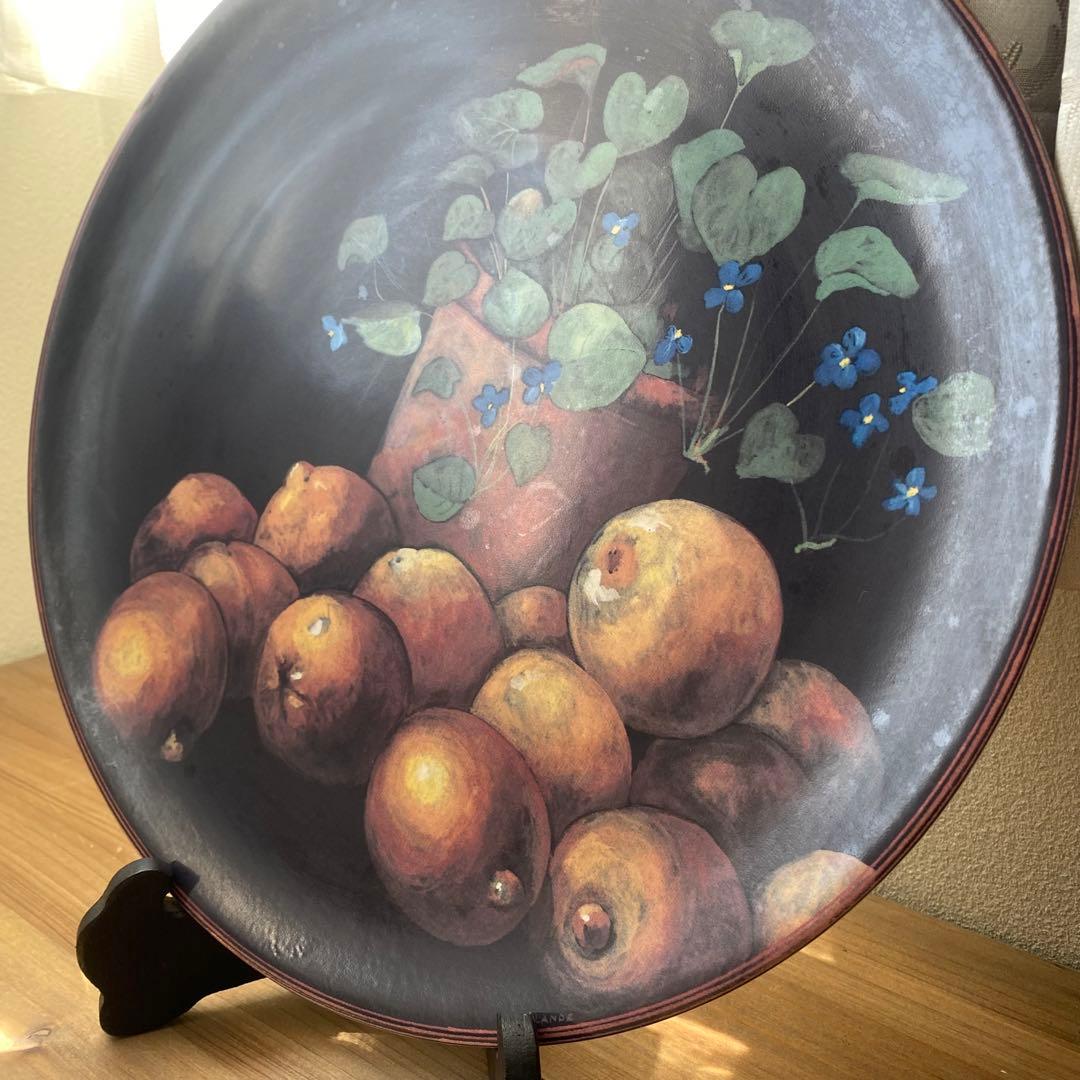 レア　廃盤　ジアン　GIEN 大皿　d.lalande 絵皿　レモン　花　スミレ