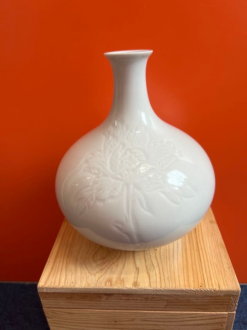 1299 中村清六　白磁　小花瓶　未使用　有田焼　高麗庵