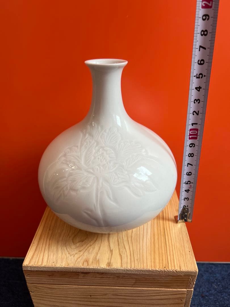 1299 中村清六　白磁　小花瓶　未使用　有田焼　高麗庵