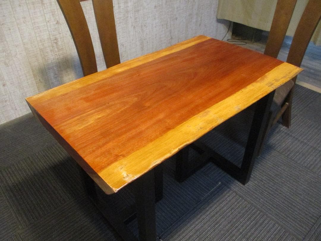 ＃1582■　ブビンガ　一枚板　テーブル　ローテーブル　ダイニング　座卓　デスク