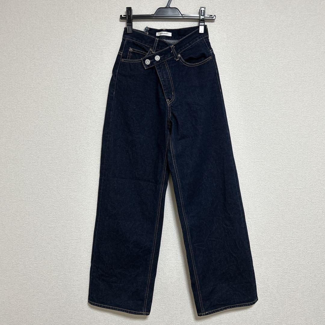 MOUSSY CROSS WAIST WIDE STRAIGHT ワイドデニム