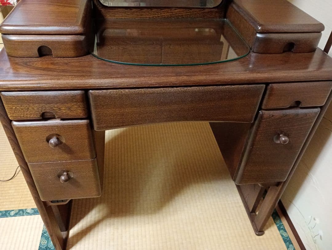 【中古品】木製ドレッサー・鏡台 　椅子同時購入必須