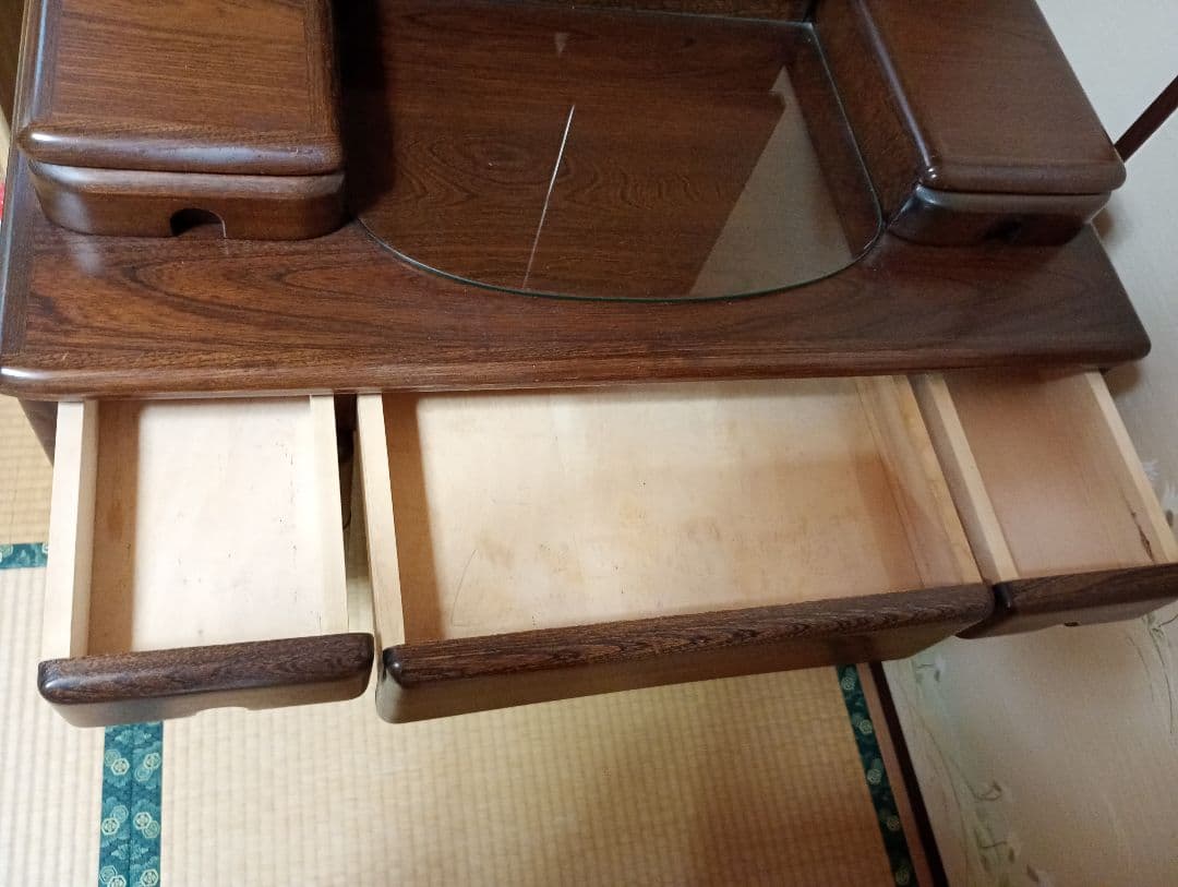 【中古品】木製ドレッサー・鏡台 　椅子同時購入必須