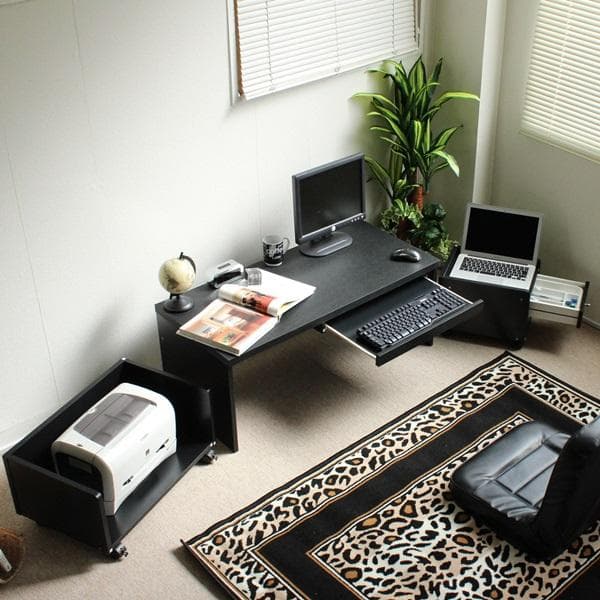 《新品送料無料》ロータイプデスク3点セットスライドテーブル 90cm幅