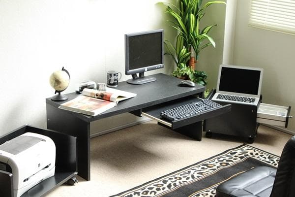 《新品送料無料》ロータイプデスク3点セットスライドテーブル 90cm幅