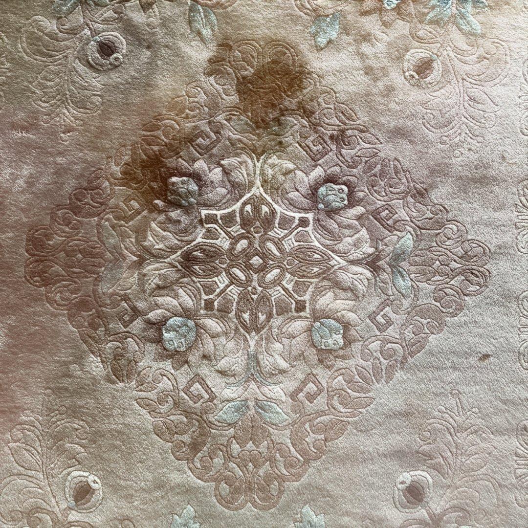 中国緞通　ウール製　千代田絨毯　花柄カーペット 181X 273cm