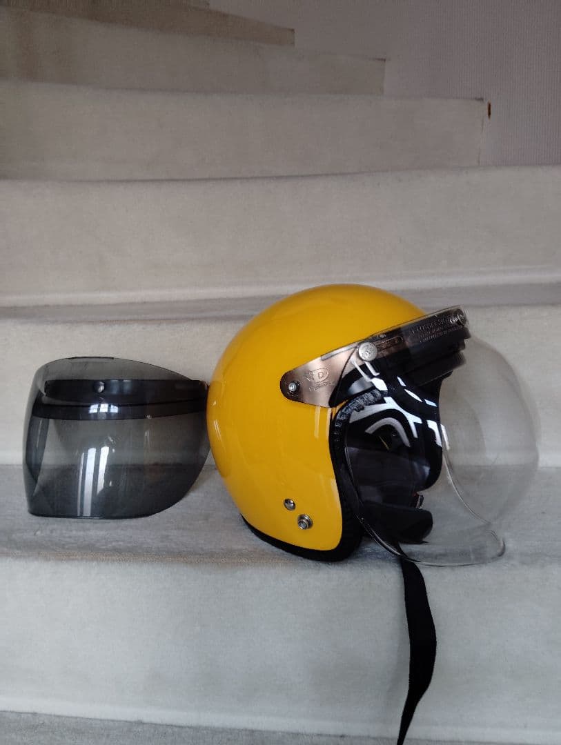 スモール ジェットヘルメットイエロー【フリーサイズ】57-60cm レトロ