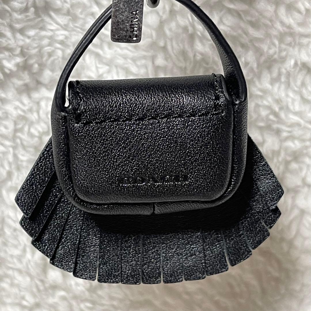極美品　COACH バッグ型　レザー　キーホルダー