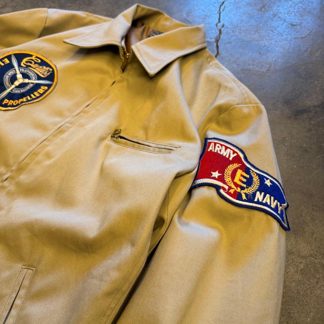 buzz rickson's フライトジャケット シャンブレーシャツ 刺繍ロゴ