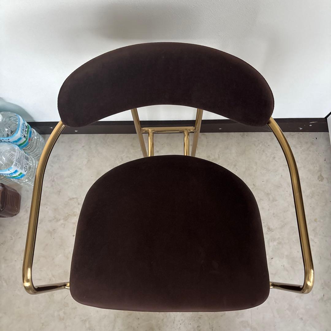 韓国家具　ブラウン　ゴールド　ネイルチェア　ネイル椅子　美品　最安値