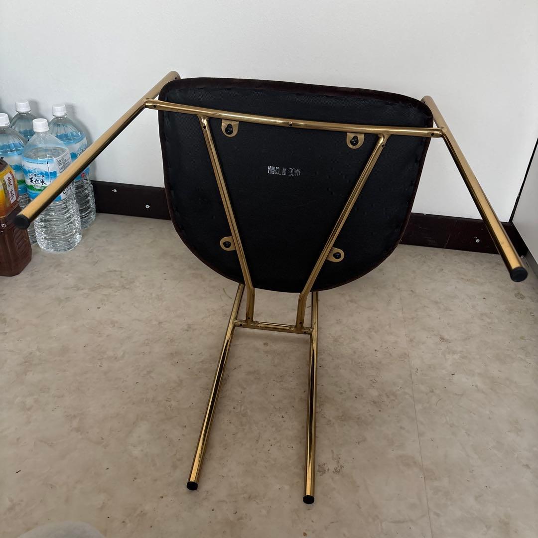 韓国家具　ブラウン　ゴールド　ネイルチェア　ネイル椅子　美品　最安値