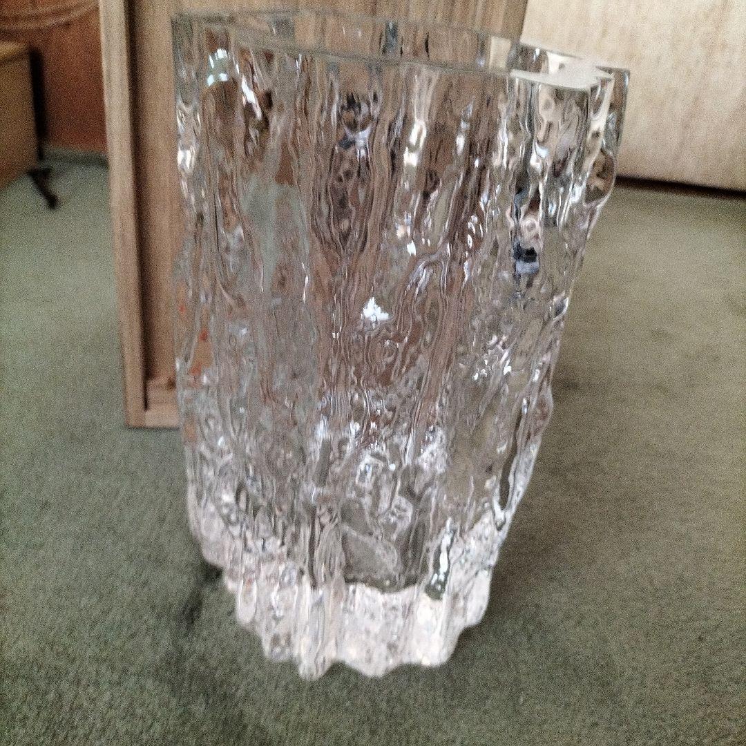 日本芸術院賞、各務鉱三作クリスタル花瓶　未使用