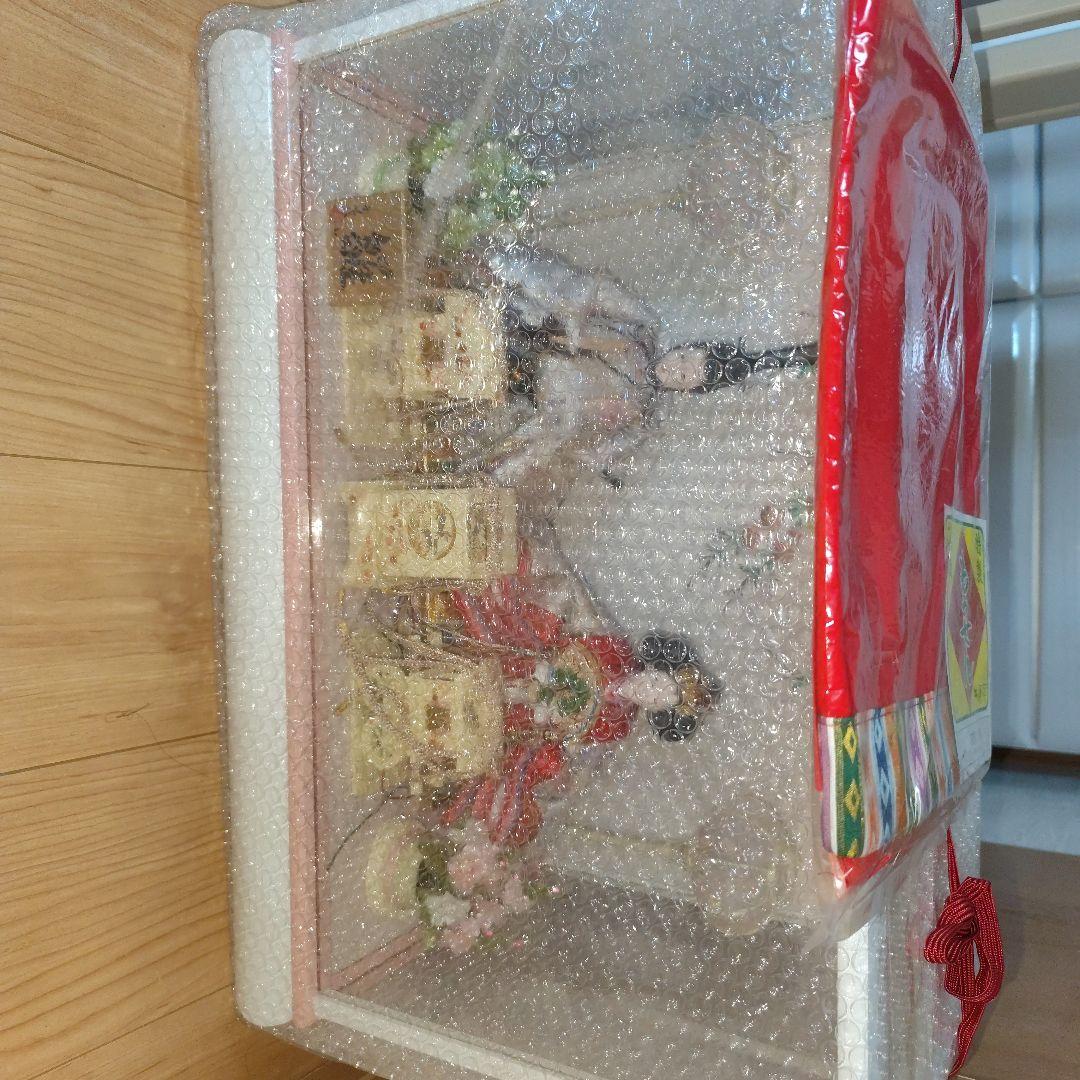 【未使用】雛人形 三五親王 ガラスケース入り 親王飾り ピンク系 元箱あり