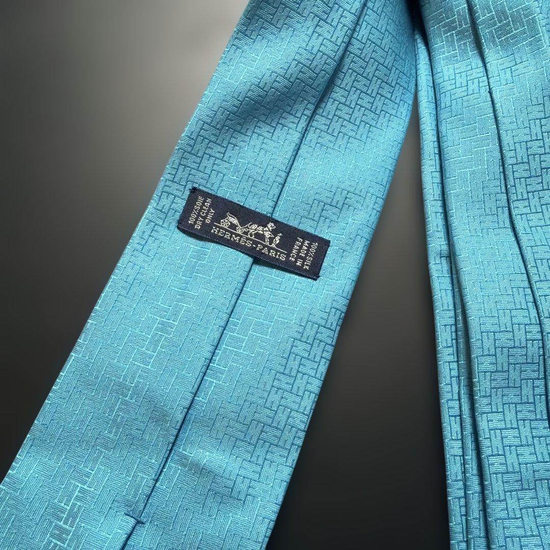 HERMES ターコイズ シルクネクタイ