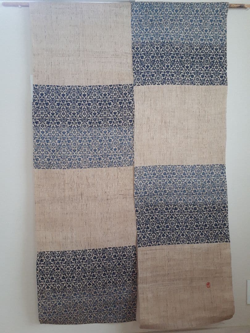 麻100% 暖簾 和洋風 染分