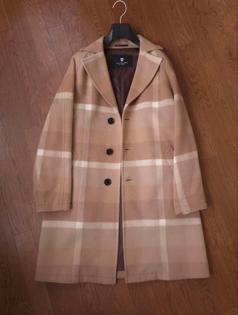 超希少 ブラックレーベル クレストブリッジ チェスターコート ベージュチェック