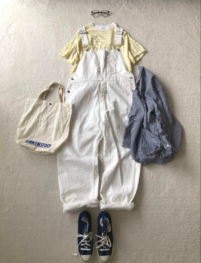 LENO 真っ白可愛いホワイトデニムサロペットオーバーオール　サイズ3