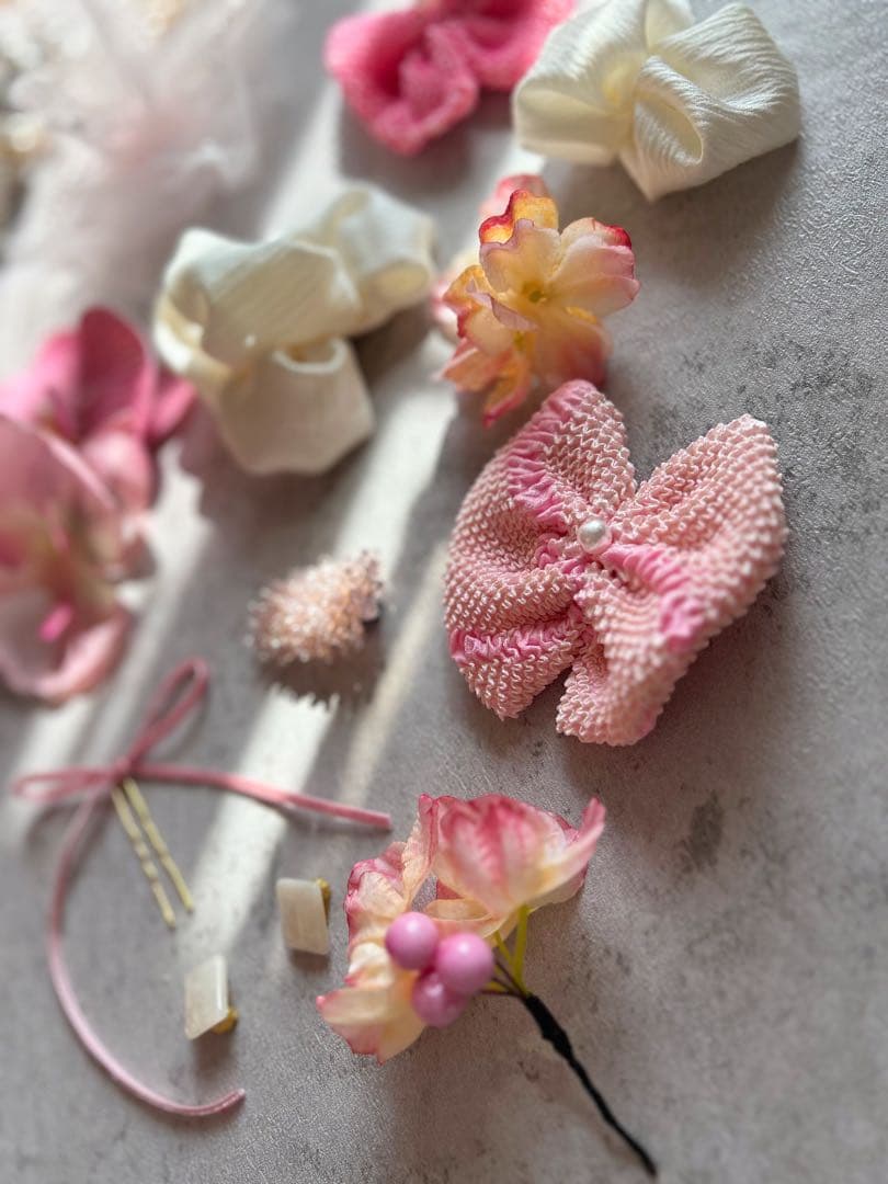 七五三　七五三髪飾り　ヘッドドレス　着物髪飾り　ピンク髪飾り　039