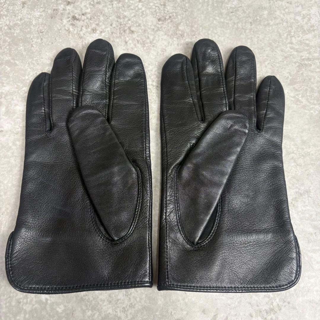 ジバンシー　GIVENCHY レザー　グローブ　手袋　型押　ロゴ　ブラック　本革