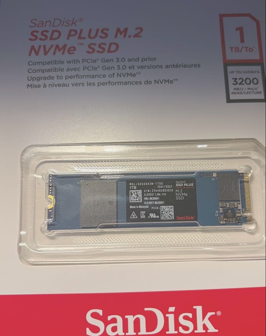 [即日発送]新品sandisk ssd 1tb m.2 nvme