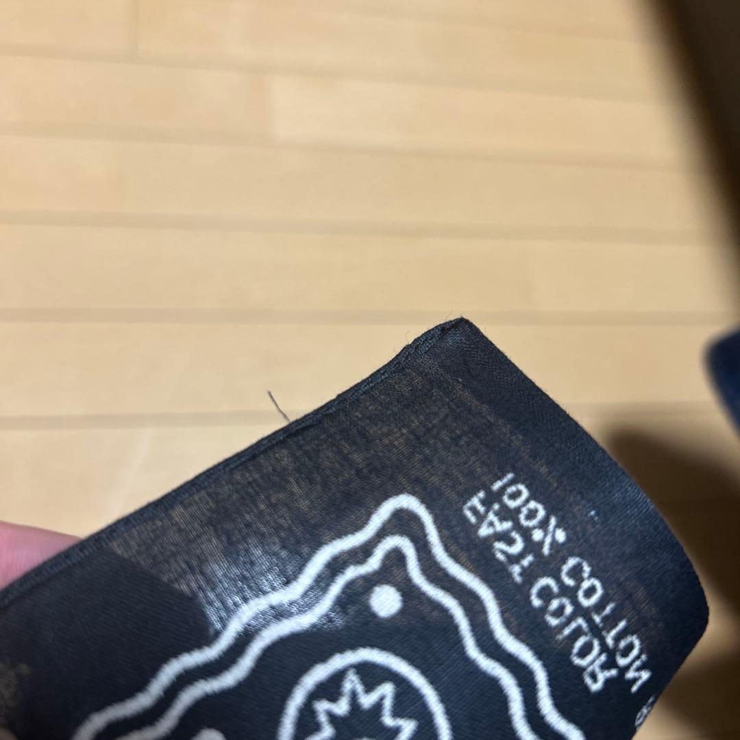 60's バンダナ クッキー柄　ブラック！デッドストック！