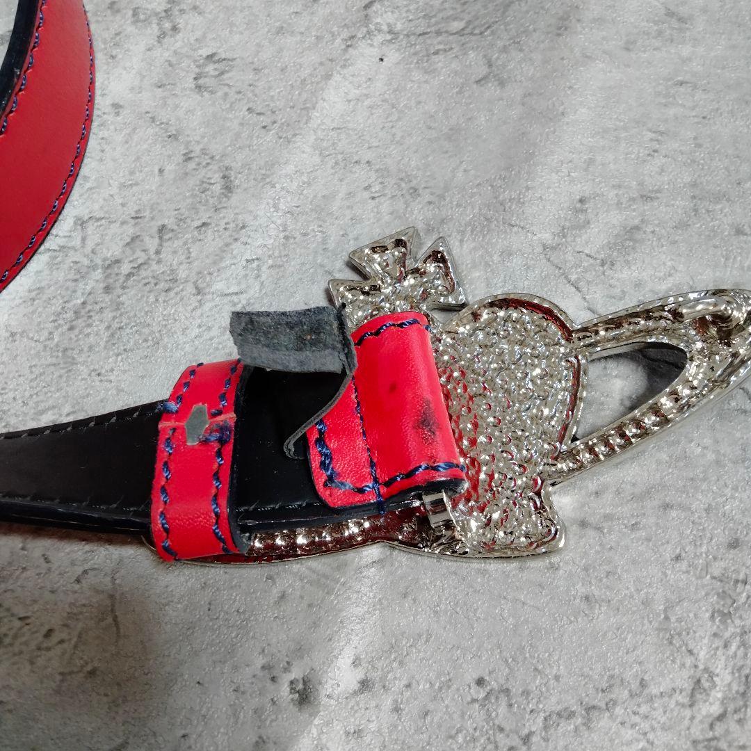 S*y様 希少✨ヴィヴィアンウエストウッド ベルト オーブ スカル レザー レッ