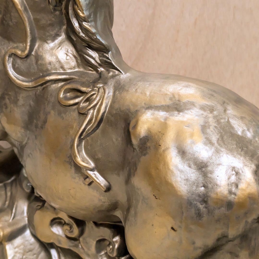 【新品未使用】繁栄招福置物 馬置物 開運 風水 縁起物 陶器 立ち馬 とこなめ焼