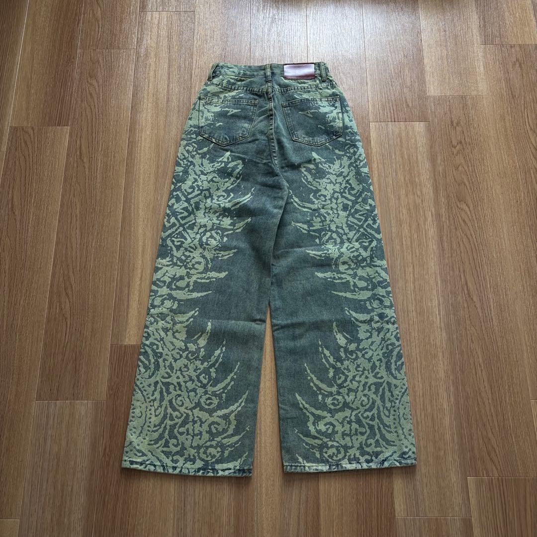 unisex buggy design denim/ワイドデニム　スタッズデニム