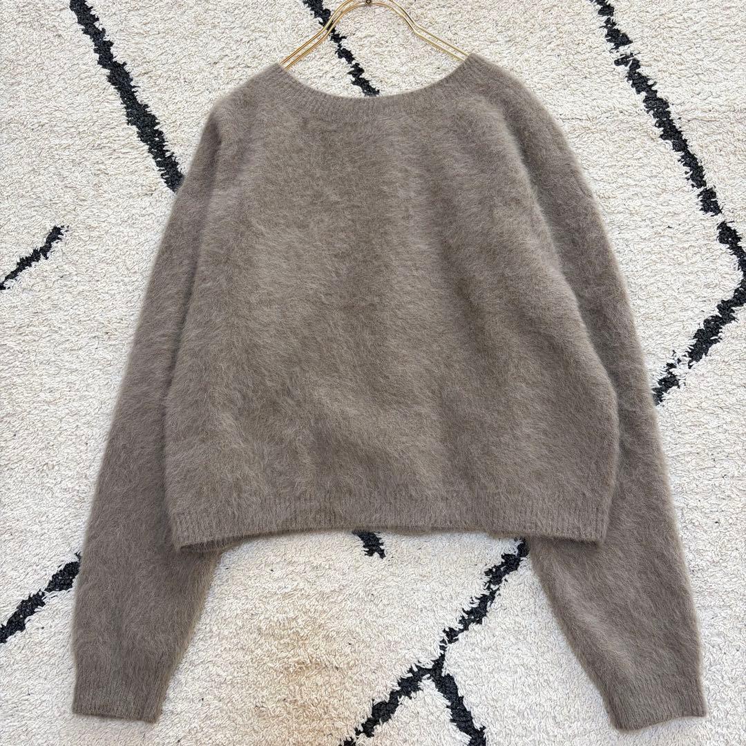 ラウンジドレス　FURカシミヤ2WAYニット　ウール　モカ　シャギー