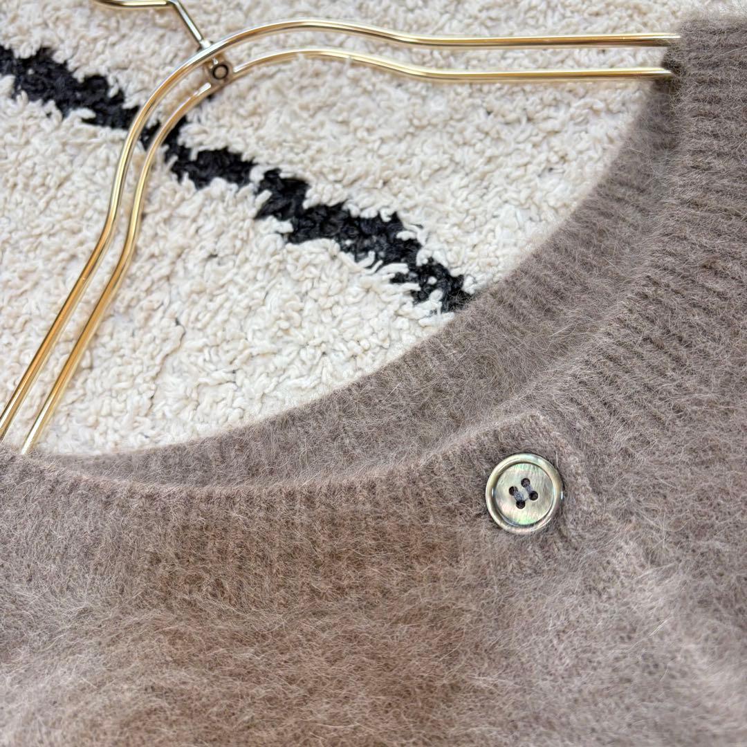 ラウンジドレス　FURカシミヤ2WAYニット　ウール　モカ　シャギー