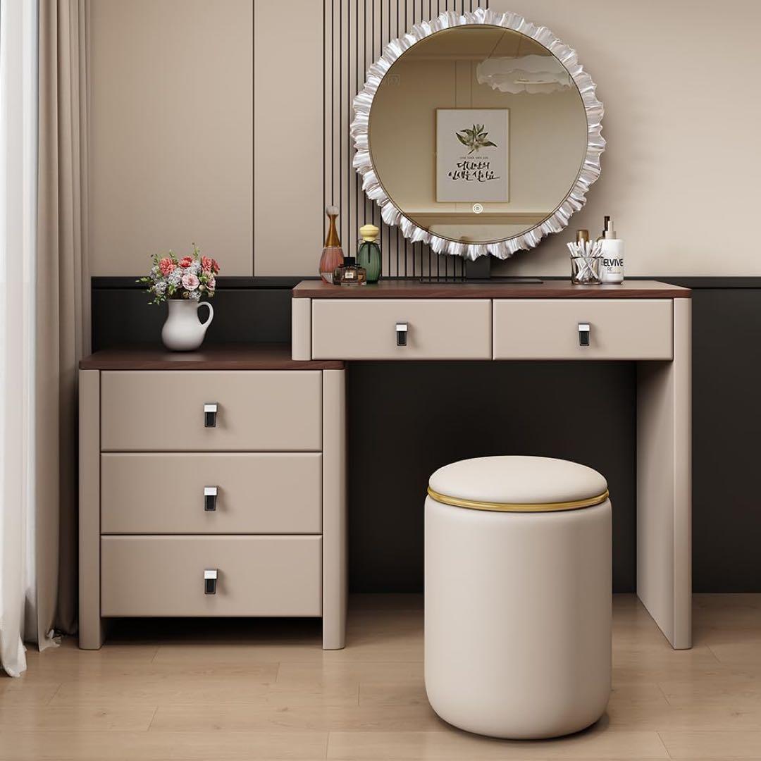 【セール】新品ドレッサー 80cm幅 化粧テーブル LEDミラー付き 鏡台