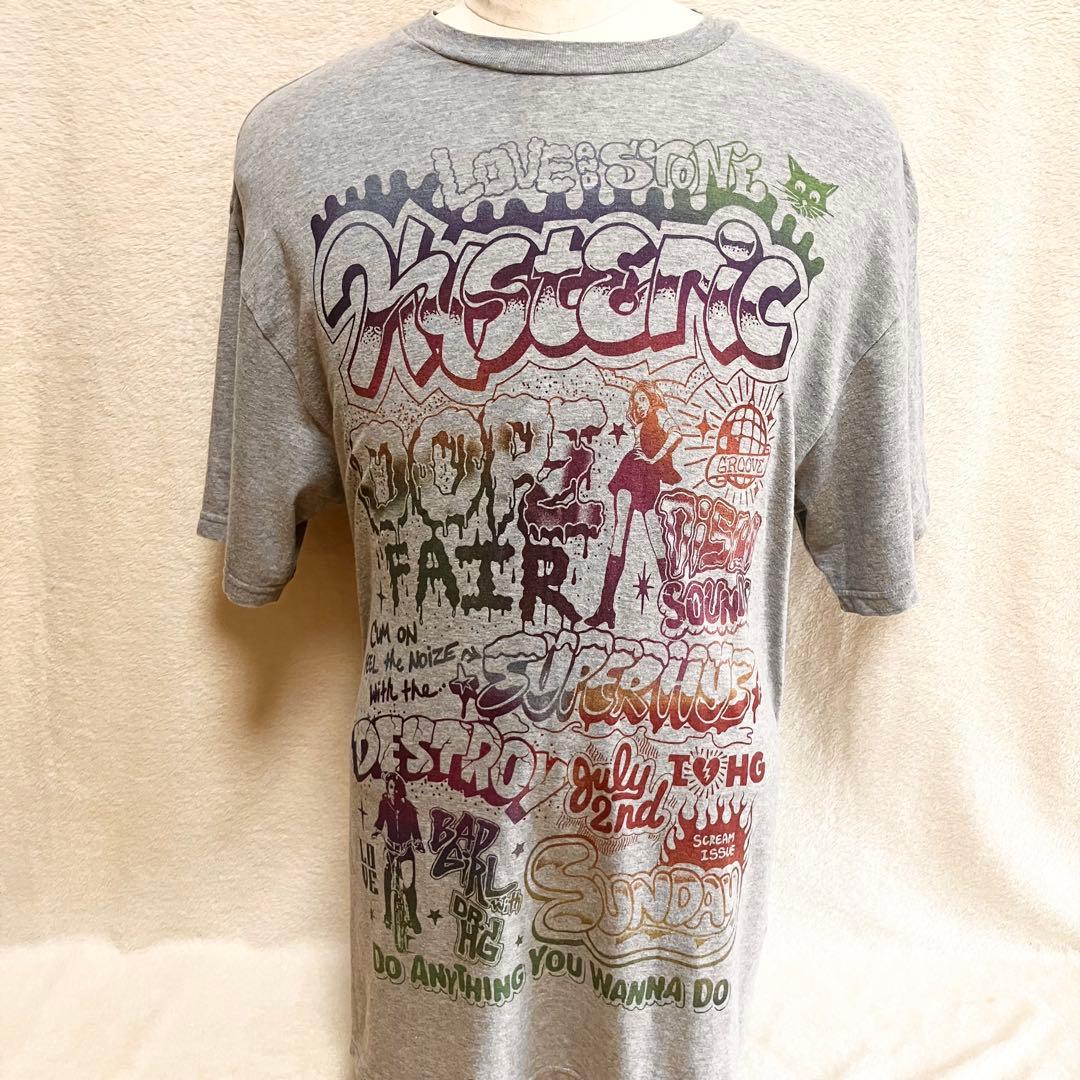 HYSTERIC GLAMOUR グレー プリント ヒスガール ロンt