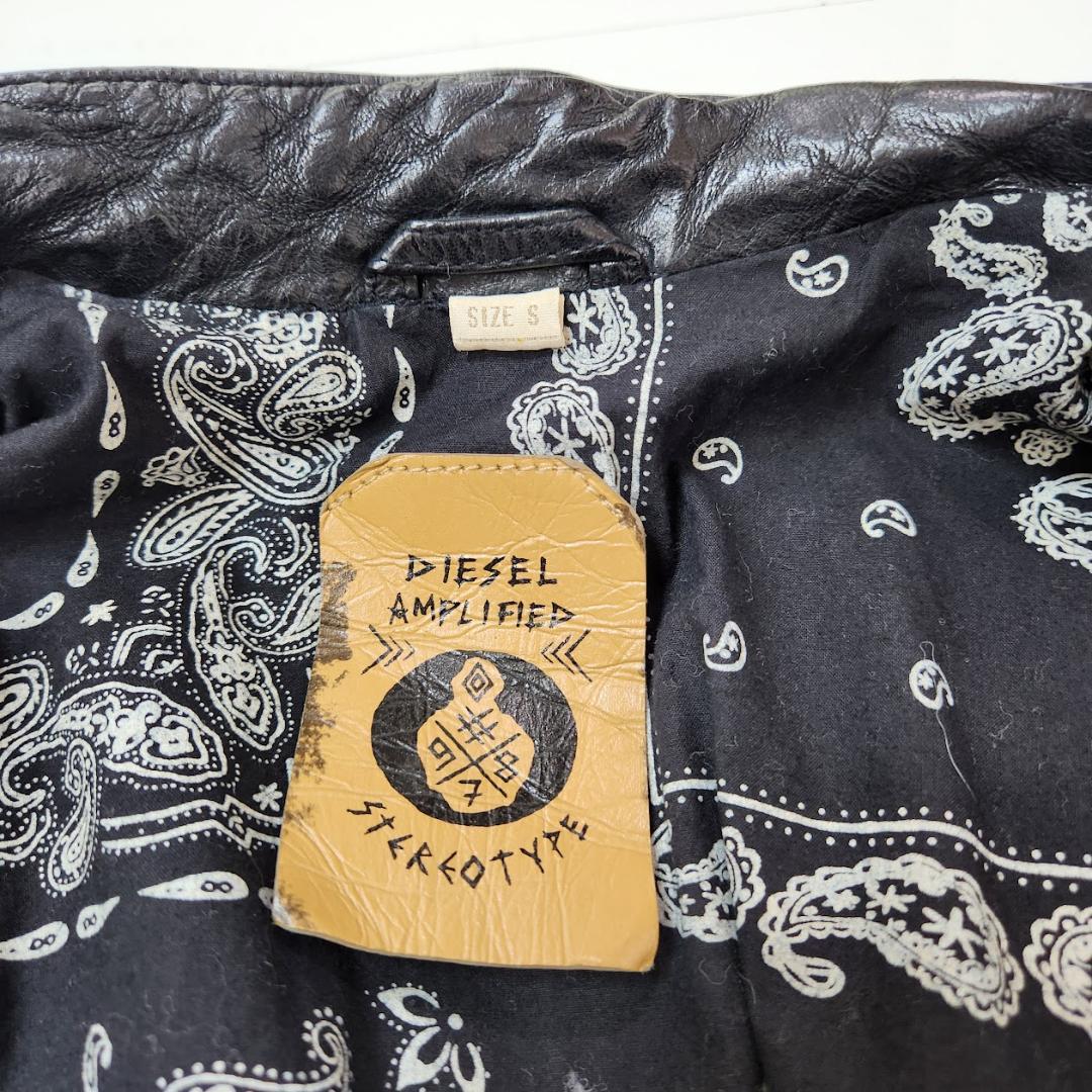 DIESEL ディーゼル シングルライダース ブラック Sサイズ シープレザー