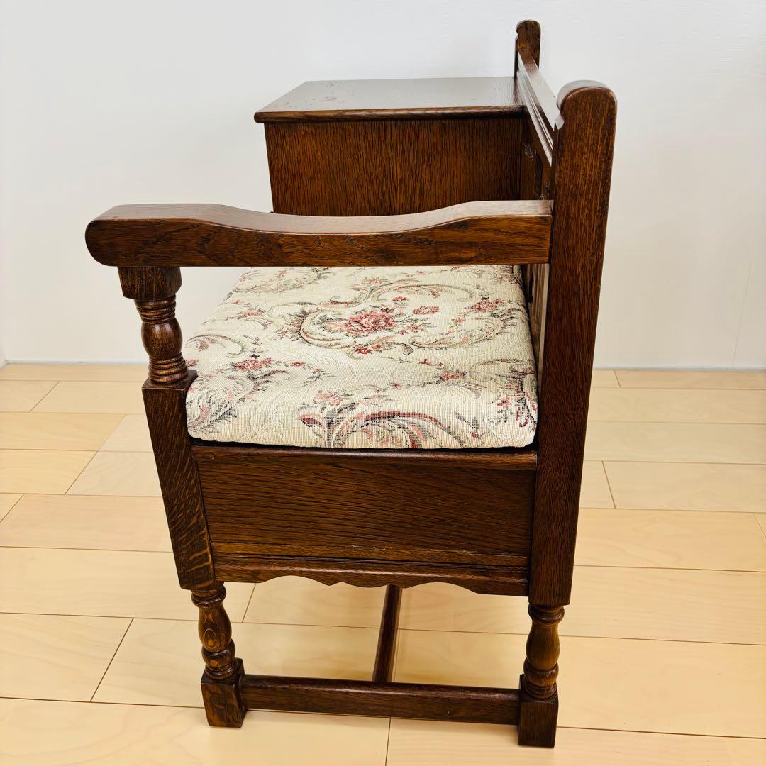 ビンテージチェア　テレフォンベンチ　シート イギリスアンティーク　送料込み