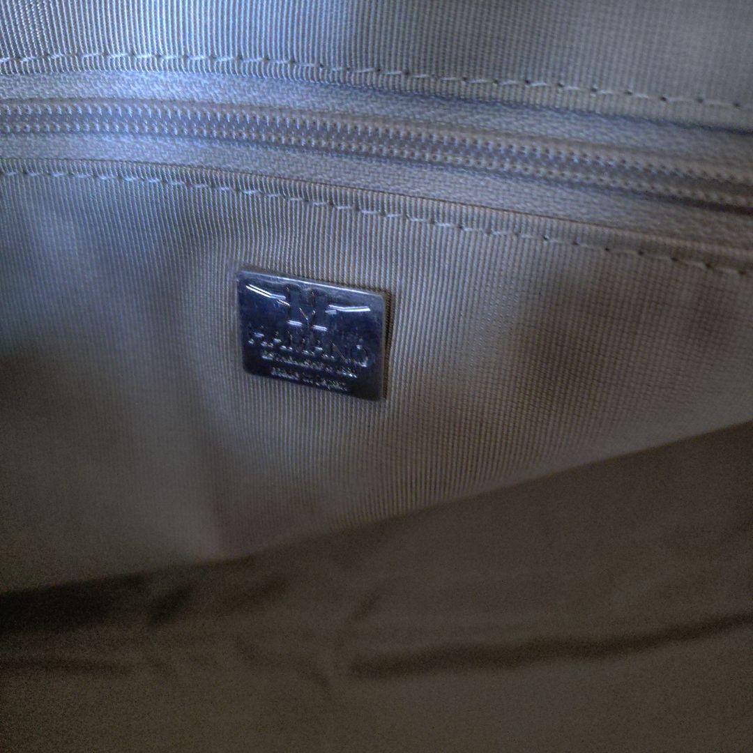 濱野レザーボルドートートバッグ ファスナー付き