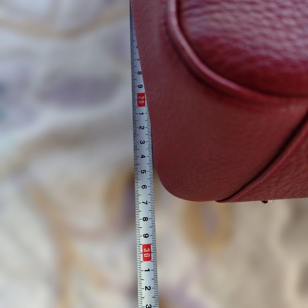 濱野レザーボルドートートバッグ ファスナー付き