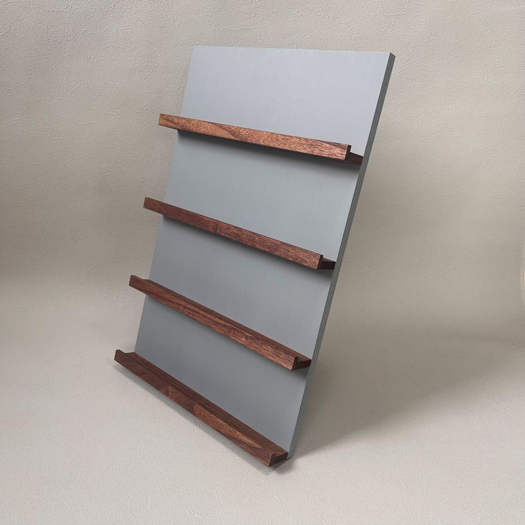 【nino】折り畳みディスプレイスタンド アッシュグレー×ウォールナット