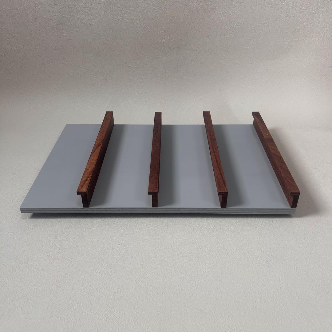 【nino】折り畳みディスプレイスタンド アッシュグレー×ウォールナット