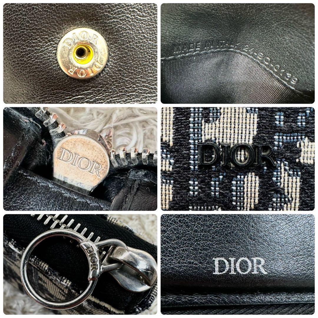 【美品 付属品完備】DIOR 二つ折り財布 トロッター　オブリーク ジャカード