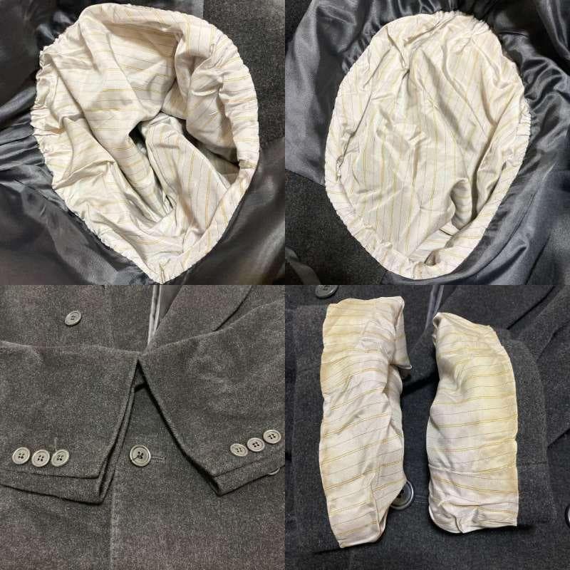 希少4L★CENTOUNO アンゴラ60％ ダブルブレスト ロングコート 黒