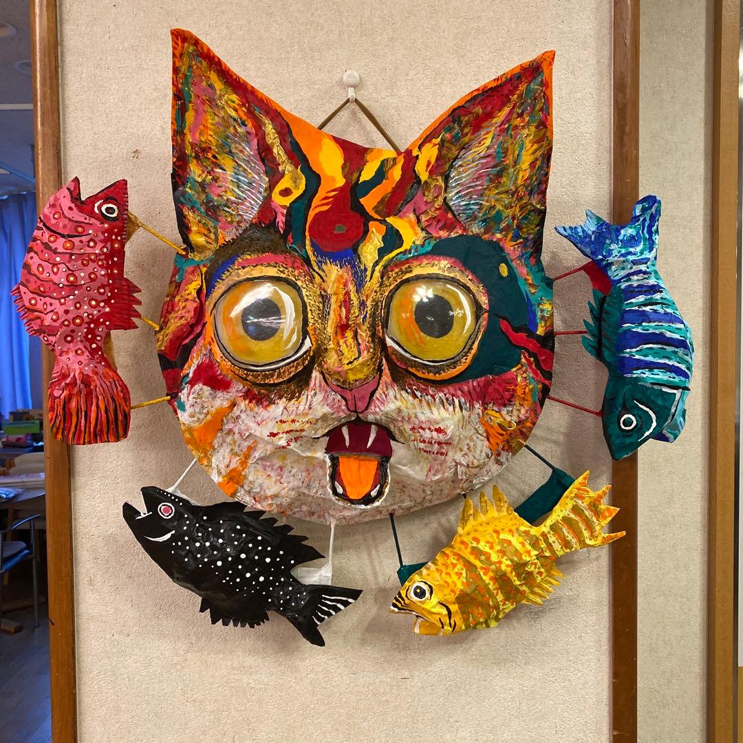 ネコ　猫　にゃんこ　大きい　手作り　ハンドメイド　壁飾り　造形看板　アート