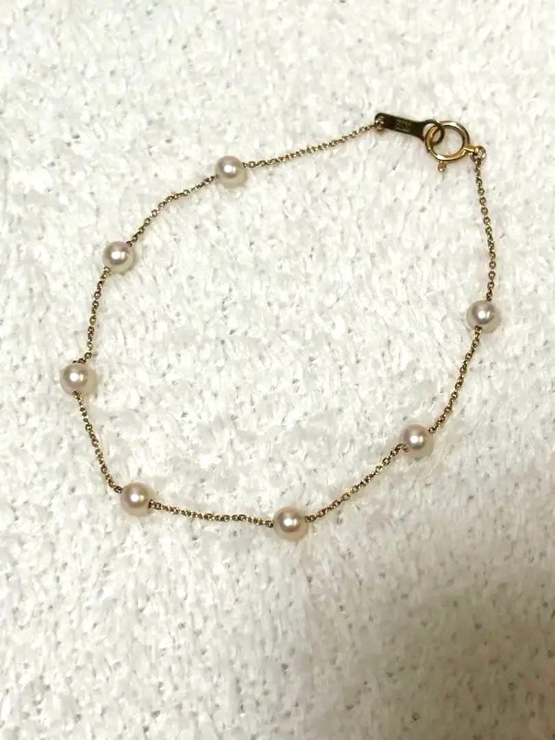 K18ブレスレット　ミニパール　ゴールドブレスレット18cm 18金